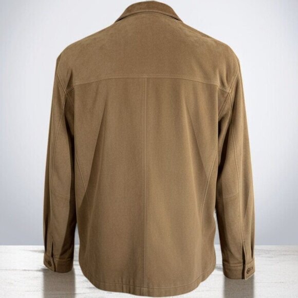 Roundtree & Yorke Suede Leather Jacket XXL Tan Zip Front Classic Look NEW - Picture 7 of 9